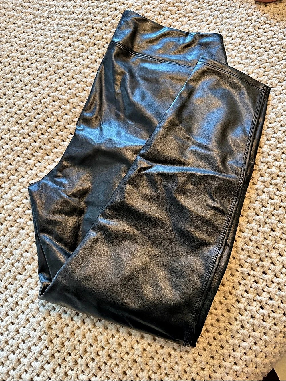 Faux Leather Leggings in Black Like New